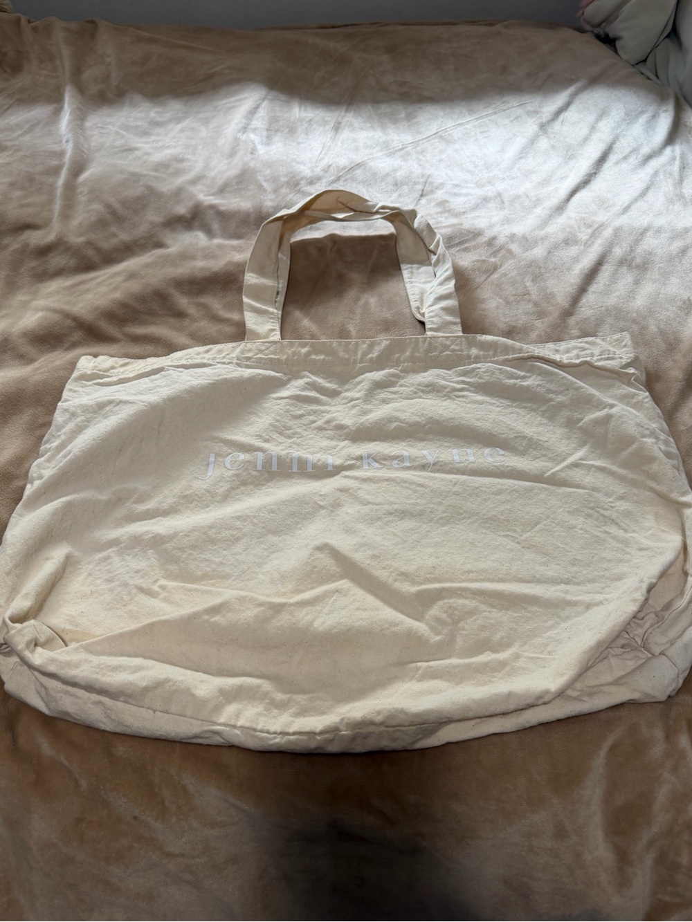 Jenni Kayne Cream Canvas Tote with Logo